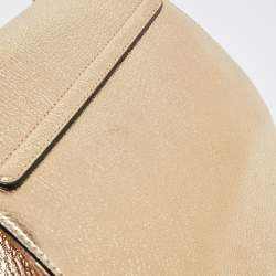 Pre Owned Chloe Metallic Gold Leather Medium Drew Shoulder Bag