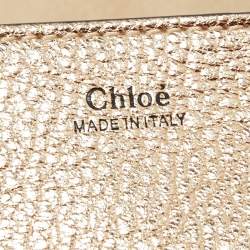 Pre Owned Chloe Metallic Gold Leather Medium Drew Shoulder Bag
