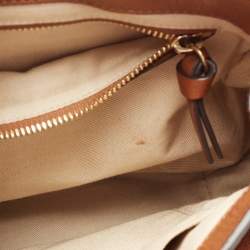 Chloe Brown Leather and Suede Small Faye Backpack
