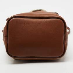 Chloe Brown Leather and Suede Small Faye Backpack