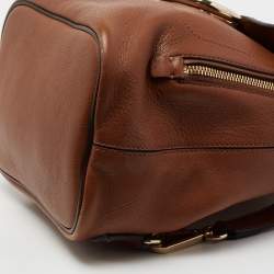 Chloe Brown Leather and Suede Small Faye Backpack