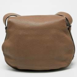 Pre Owned Chloe Brown Leather Medium Marcie Crossbody Bag