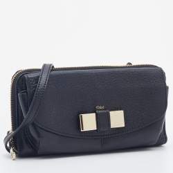 Pre Owned Chloe Black Leather Lily Clutch Bag