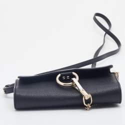 Pre Owned حقيبة كروس كلوي ميني فاي جلد أسود وسويدي