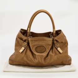 Pre Owned Chloe Metallic Gold Leather Large Victoria Tote