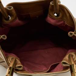 Pre Owned Chloe Metallic Gold Leather Large Victoria Tote