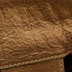 Pre Owned Chloe Metallic Gold Leather Large Victoria Tote