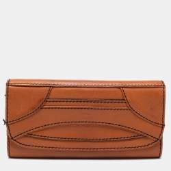 Pre Owned Chloe Brown Leather Continental Wallet