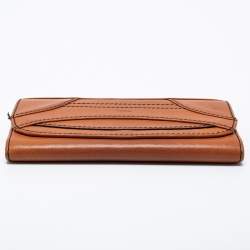 Pre Owned Chloe Brown Leather Continental Wallet