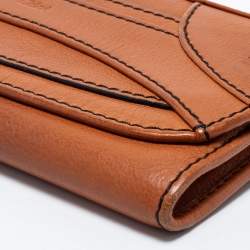 Pre Owned Chloe Brown Leather Continental Wallet