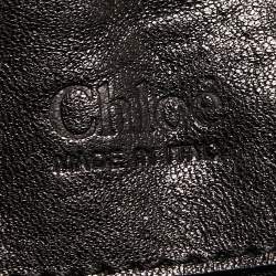 Pre Owned Chloe Black Leather Twin Pocket Shopper Tote