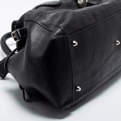 Pre Owned Chloe Black Leather Heart Charm Flap Satchel