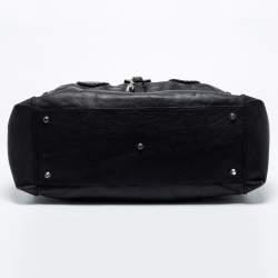 Pre Owned Chloe Black Leather Heart Charm Flap Satchel