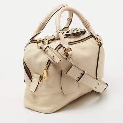 Pre Owned Chloe Beige Leather Medium Daria Satchel