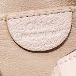 Pre Owned Chloe Peach Leather Mini Elsie Crossbody Bag