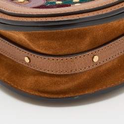 Pre Owned حقيبة كلتش كلوي سوار النيل سويدي وجلد لامع بيج