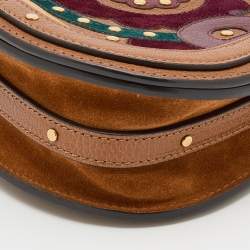 Pre Owned حقيبة كلتش كلوي سوار النيل سويدي وجلد لامع بيج