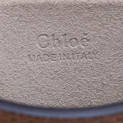 Pre Owned حقيبة كلتش كلوي سوار النيل سويدي وجلد لامع بيج