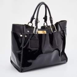 Pre Owned Chloe Black Patent Leather Cyndi Tote