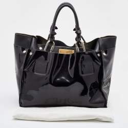 Pre Owned Chloe Black Patent Leather Cyndi Tote