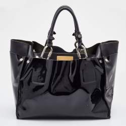 Pre Owned Chloe Black Patent Leather Cyndi Tote