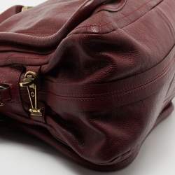 Pre Owned Chloe Burgundy Leather Medium Paraty Satchel