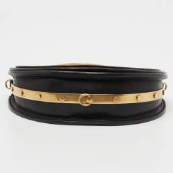 Pre Owned Chloe Black Leather Small Nile Bracelet Minaudière Crossbody Bag
