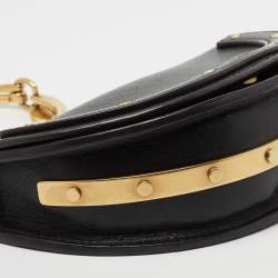 Pre Owned Chloe Black Leather Small Nile Bracelet Minaudière Crossbody Bag