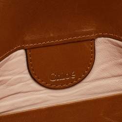 Chloe Brown/Silver Leather and Suede June Bow Clutch