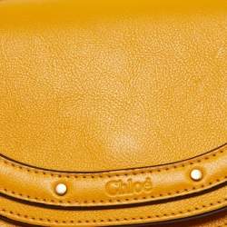 Pre Owned Chloe Mustard Yellow Leather Nile Bracelet Minaudière Crossbody Bag