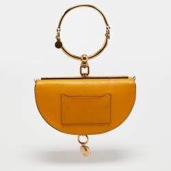 Pre Owned Chloe Mustard Yellow Leather Nile Bracelet Minaudière Crossbody Bag