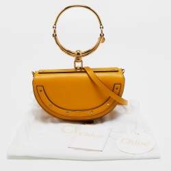 Pre Owned Chloe Mustard Yellow Leather Nile Bracelet Minaudière Crossbody Bag