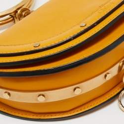 Pre Owned Chloe Mustard Yellow Leather Nile Bracelet Minaudière Crossbody Bag