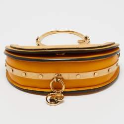 Pre Owned Chloe Mustard Yellow Leather Nile Bracelet Minaudière Crossbody Bag