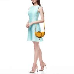 Pre Owned Chloe Mustard Yellow Leather Nile Bracelet Minaudière Crossbody Bag