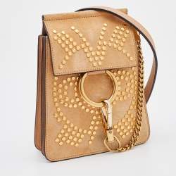 Chloé Beige Leather and Suede Mini Faye Crossbody Bag