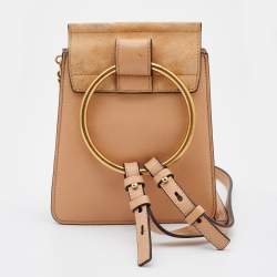 Chloé Beige Leather and Suede Mini Faye Crossbody Bag