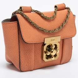 Chloe Orange Leather Mini Elsie Crossbody Bag