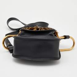 Pre Owned Chloe Black Leather Small Embellished Hudson Shoulder Bag