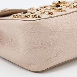 Pre Owned Chloe Baby Pink Leather Crystal Embellished Elsie Shoulder Bag