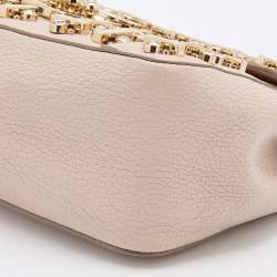 Pre Owned Chloe Baby Pink Leather Crystal Embellished Elsie Shoulder Bag
