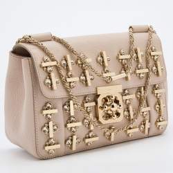 Pre Owned Chloe Baby Pink Leather Crystal Embellished Elsie Shoulder Bag