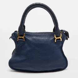 مملوكة مسبقًا Chloe Blue Leather Small Marcie Satchel