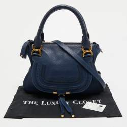 مملوكة مسبقًا Chloe Blue Leather Small Marcie Satchel