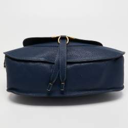 مملوكة مسبقًا Chloe Blue Leather Small Marcie Satchel