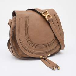 Chloe Beige Leather Medium Marcie Crossbody Bag