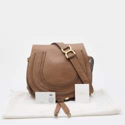 Chloe Beige Leather Medium Marcie Crossbody Bag