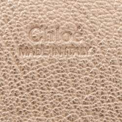 Pre Owned Chloe Gold Leather Mini Drew Chain Crossbody Bag