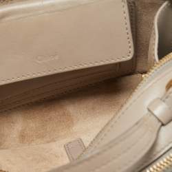 Pre Owned Chloe Beige Leather Mini C Vanity Shoulder Bag