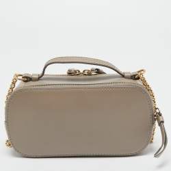 Pre Owned Chloe Beige Leather Mini C Vanity Shoulder Bag